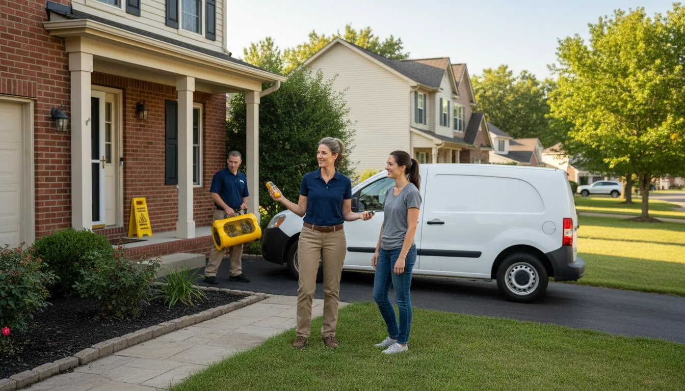 Residential water damage restoration in Oblong, IL